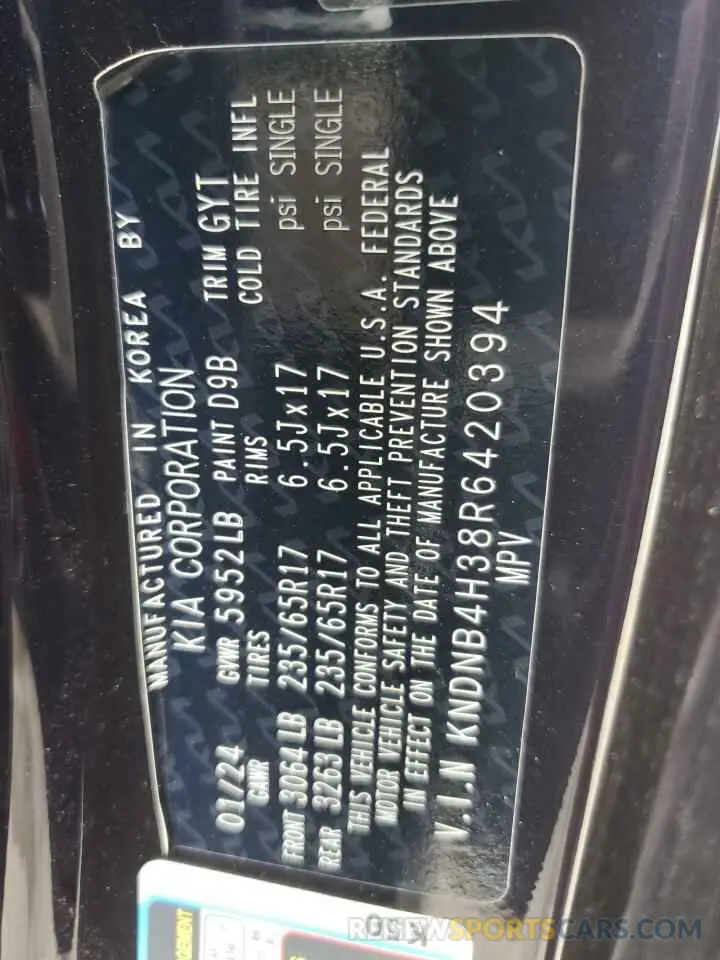14 Photograph of a damaged car KNDNB4H38R6420394 KIA CARNIVAL L 2024