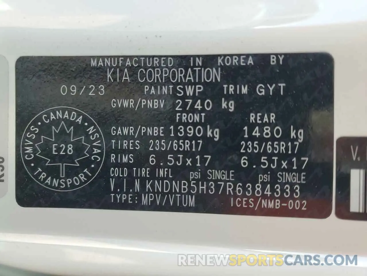 13 Photograph of a damaged car KNDNB5H37R6384333 KIA CARNIVAL L 2024