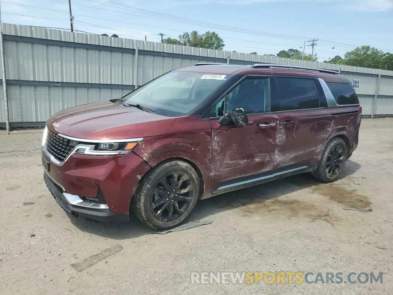 1 Photograph of a damaged car KNDNE5H3XN6090894 KIA CARNIVAL S 2022
