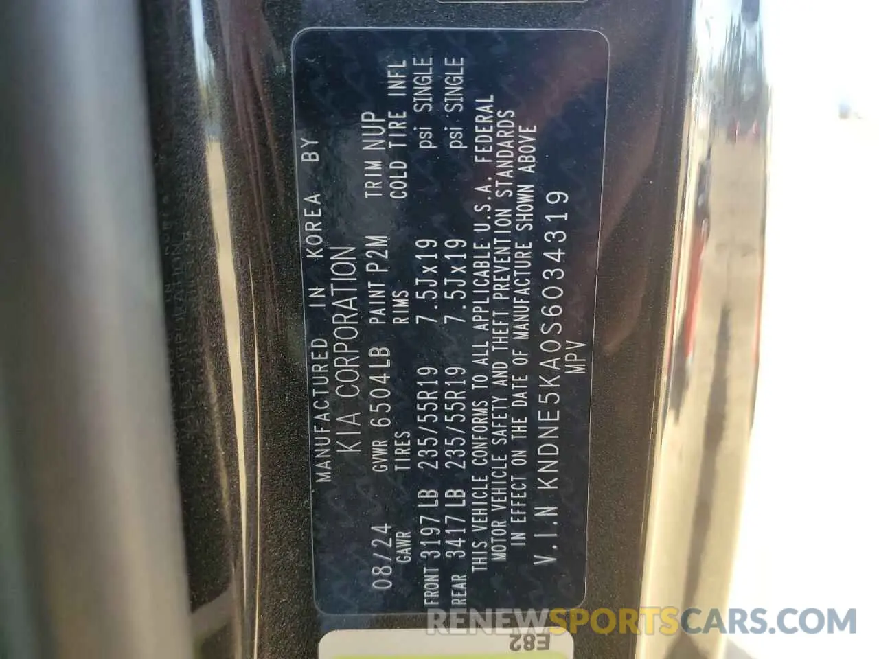 15 Photograph of a damaged car KNDNE5KA0S6034319 KIA CARNIVAL S 2025
