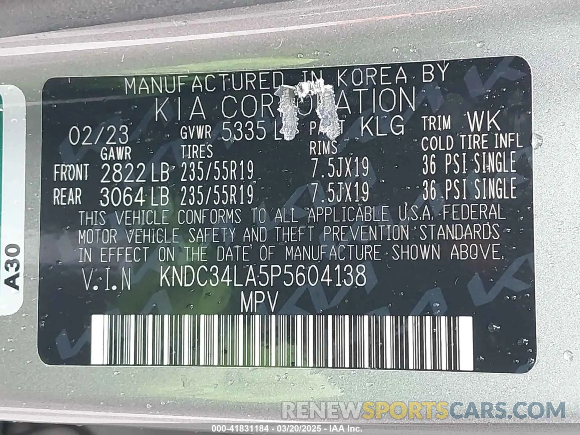9 Photograph of a damaged car KNDC34LA5P5604138 KIA EV6 2023