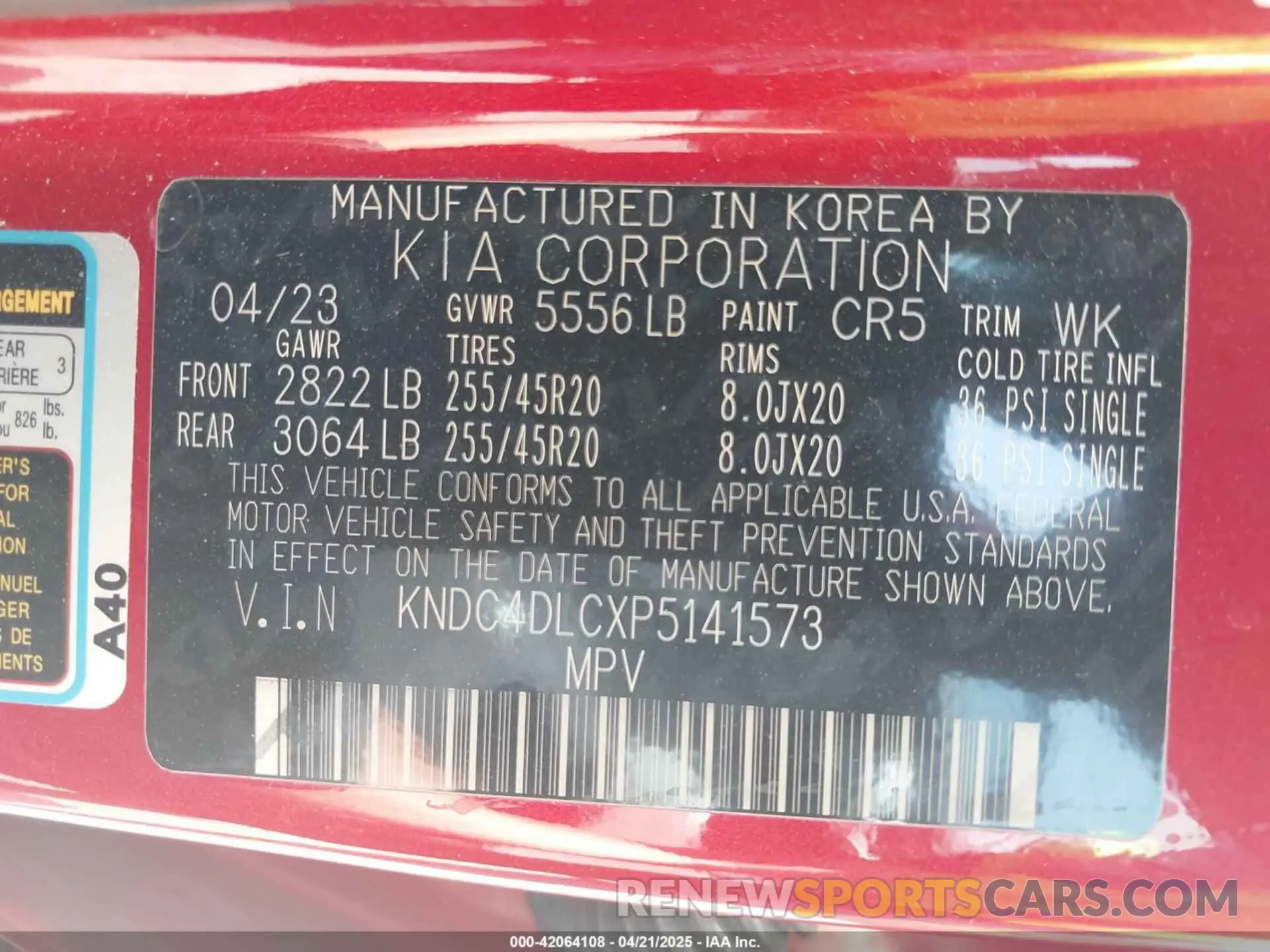 9 Photograph of a damaged car KNDC4DLCXP5141573 KIA EV6 2023