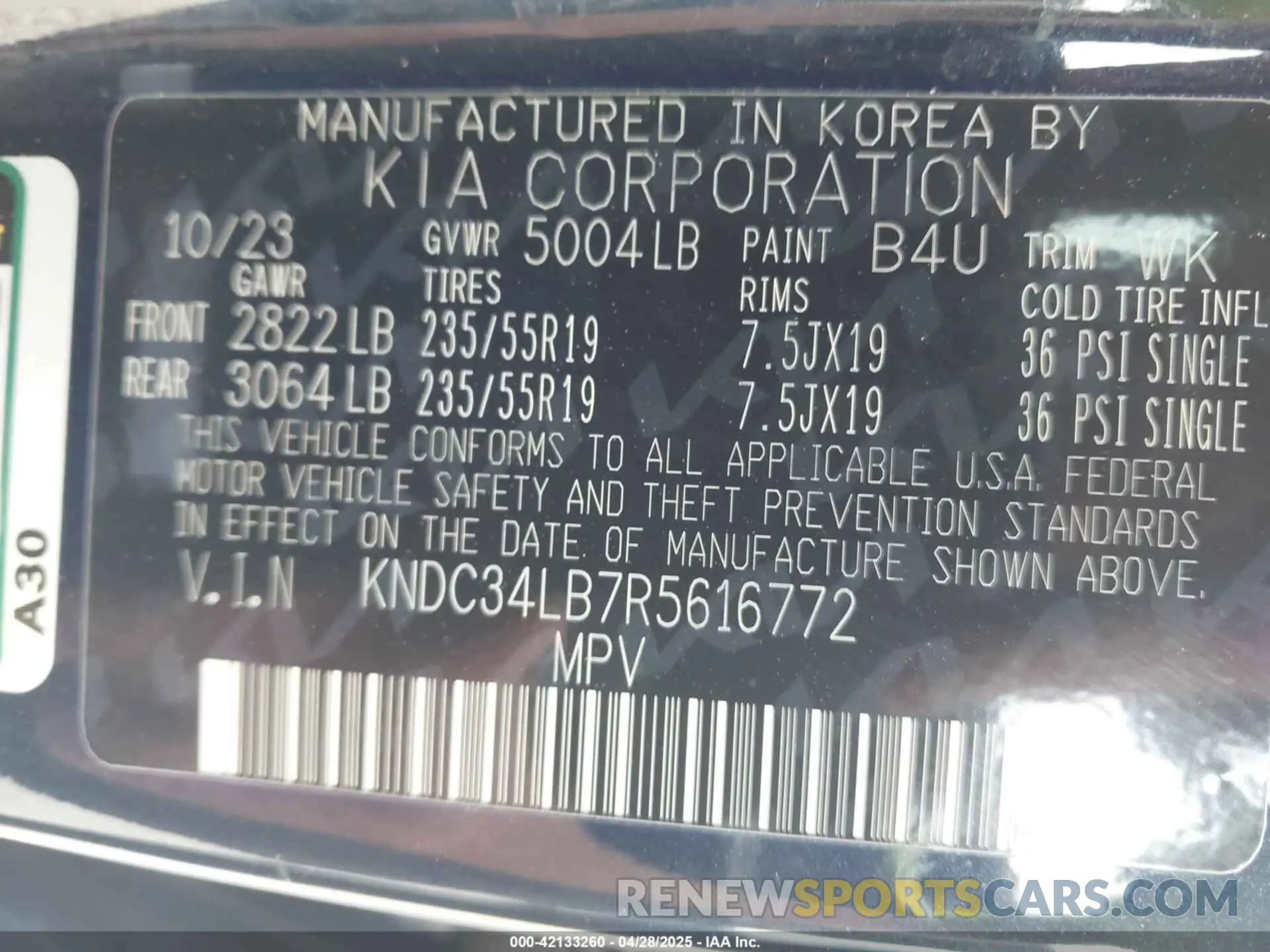 9 Photograph of a damaged car KNDC34LB7R5616772 KIA EV6 2024