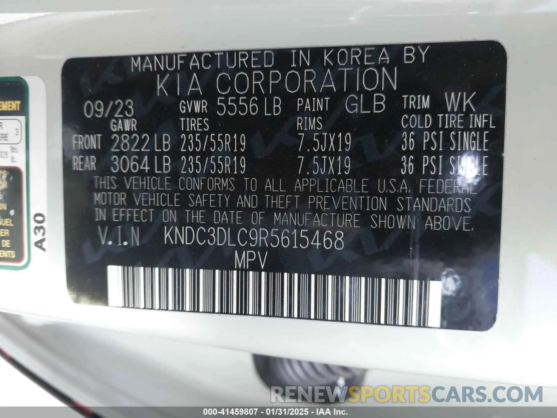 9 Photograph of a damaged car KNDC3DLC9R5615468 KIA EV6 2024