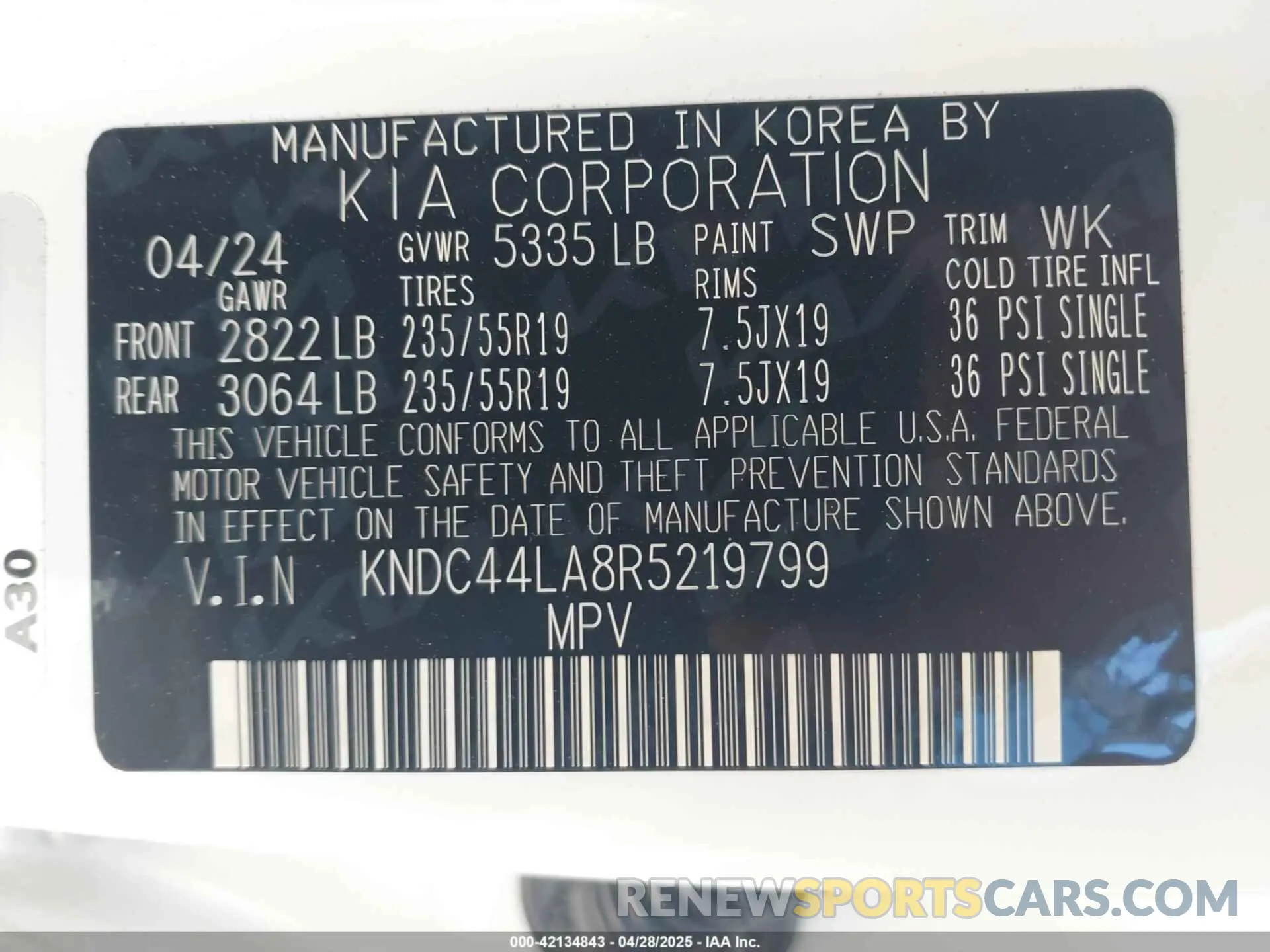 9 Photograph of a damaged car KNDC44LA8R5219799 KIA EV6 2024