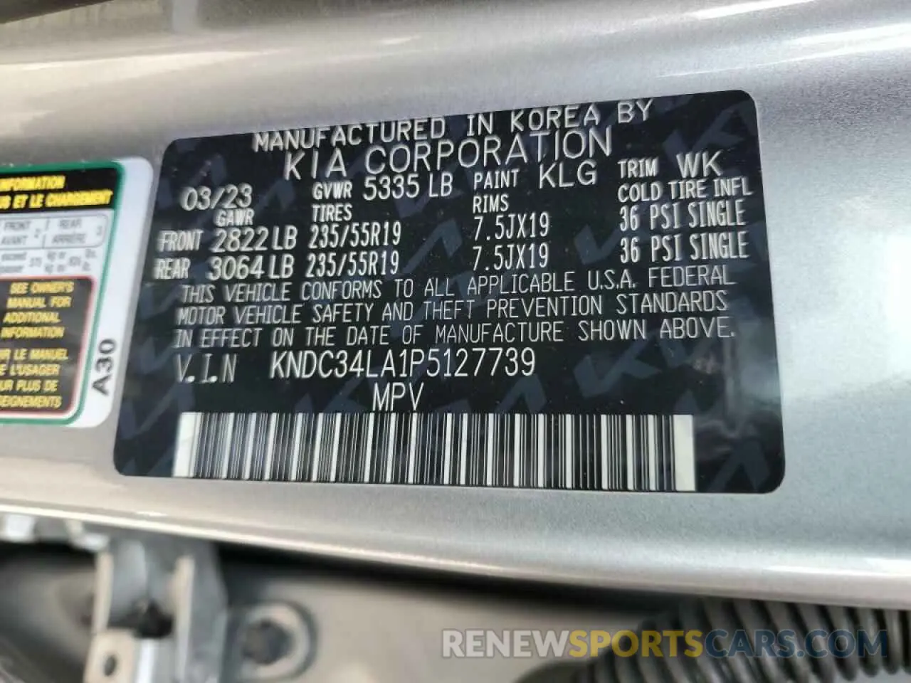 12 Photograph of a damaged car KNDC34LA1P5127739 KIA EV6 LIGHT 2023