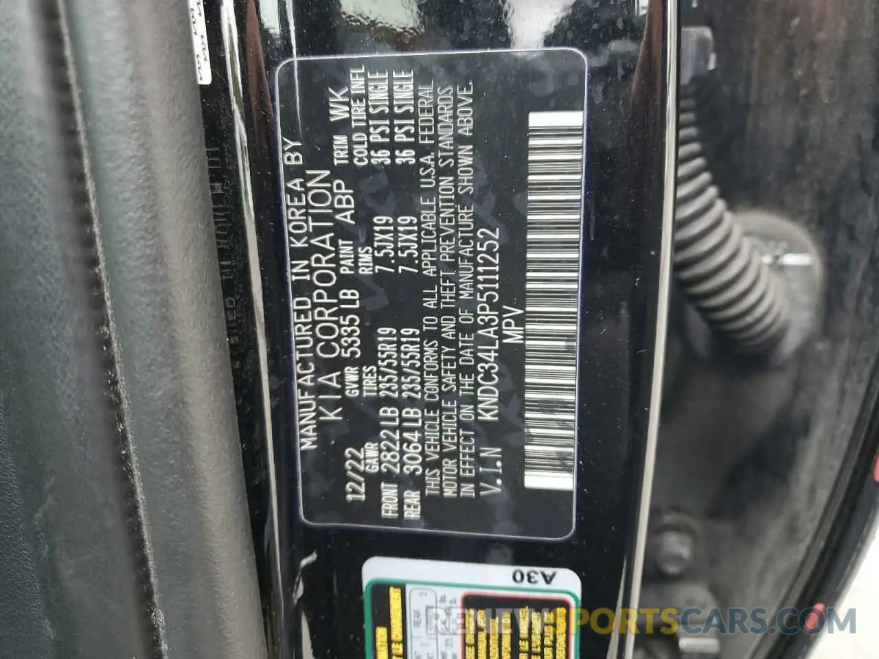 13 Photograph of a damaged car KNDC34LA3P5111252 KIA EV6 LIGHT 2023