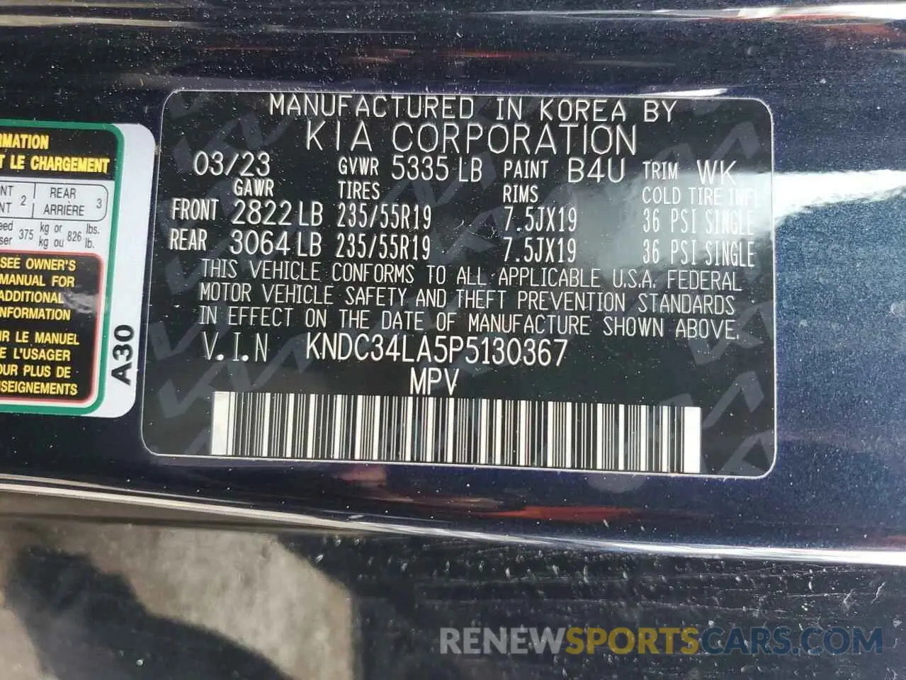 12 Photograph of a damaged car KNDC34LA5P5130367 KIA EV6 LIGHT 2023