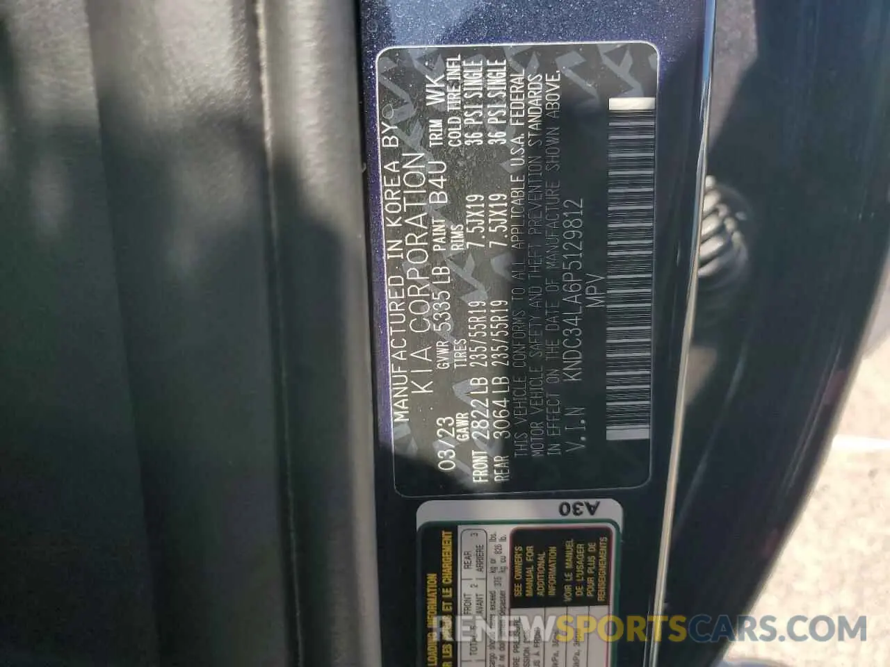 12 Photograph of a damaged car KNDC34LA6P5129812 KIA EV6 LIGHT 2023