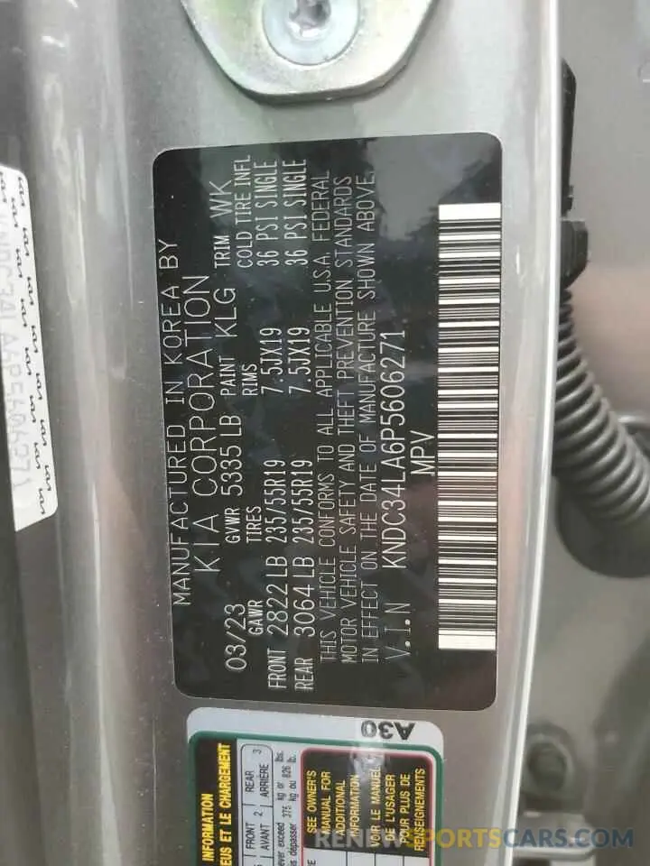 13 Photograph of a damaged car KNDC34LA6P5606271 KIA EV6 LIGHT 2023