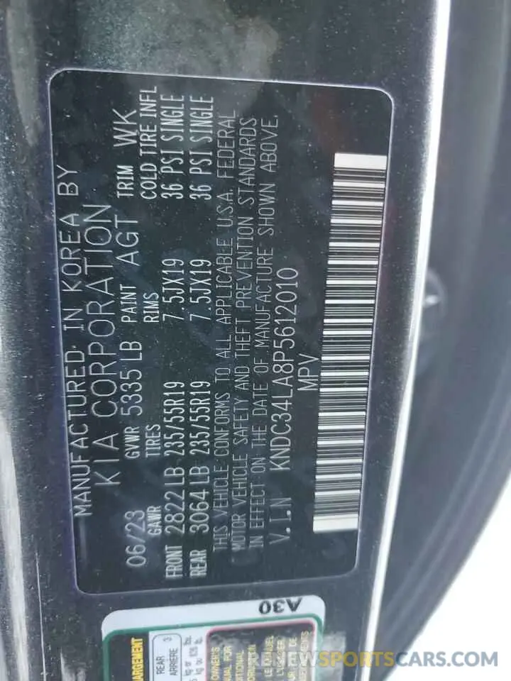 12 Photograph of a damaged car KNDC34LA8P5612010 KIA EV6 LIGHT 2023