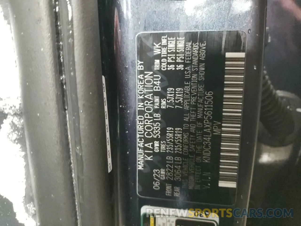13 Photograph of a damaged car KNDC34LAXP5611506 KIA EV6 LIGHT 2023