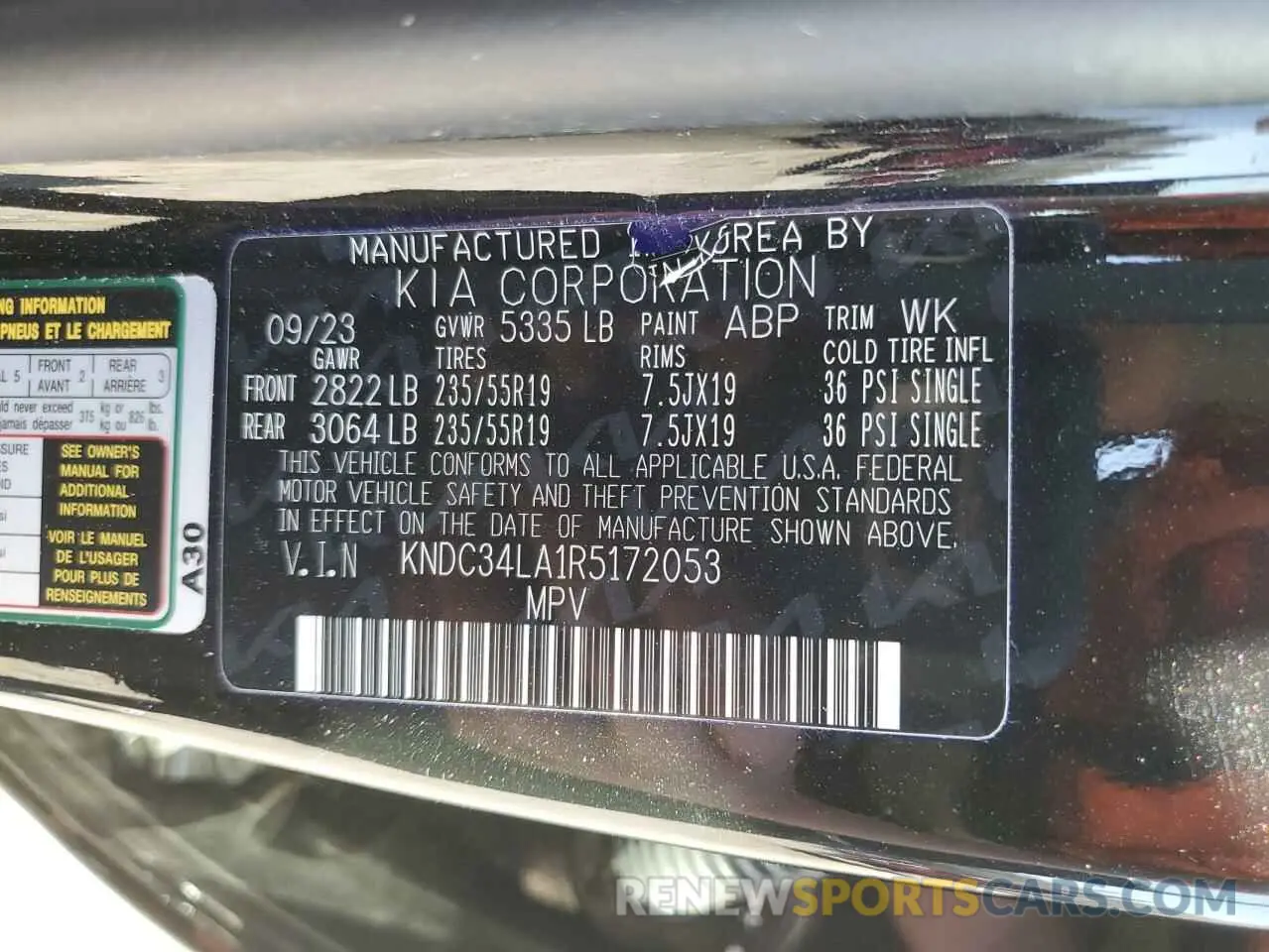 13 Photograph of a damaged car KNDC34LA1R5172053 KIA EV6 LIGHT 2024