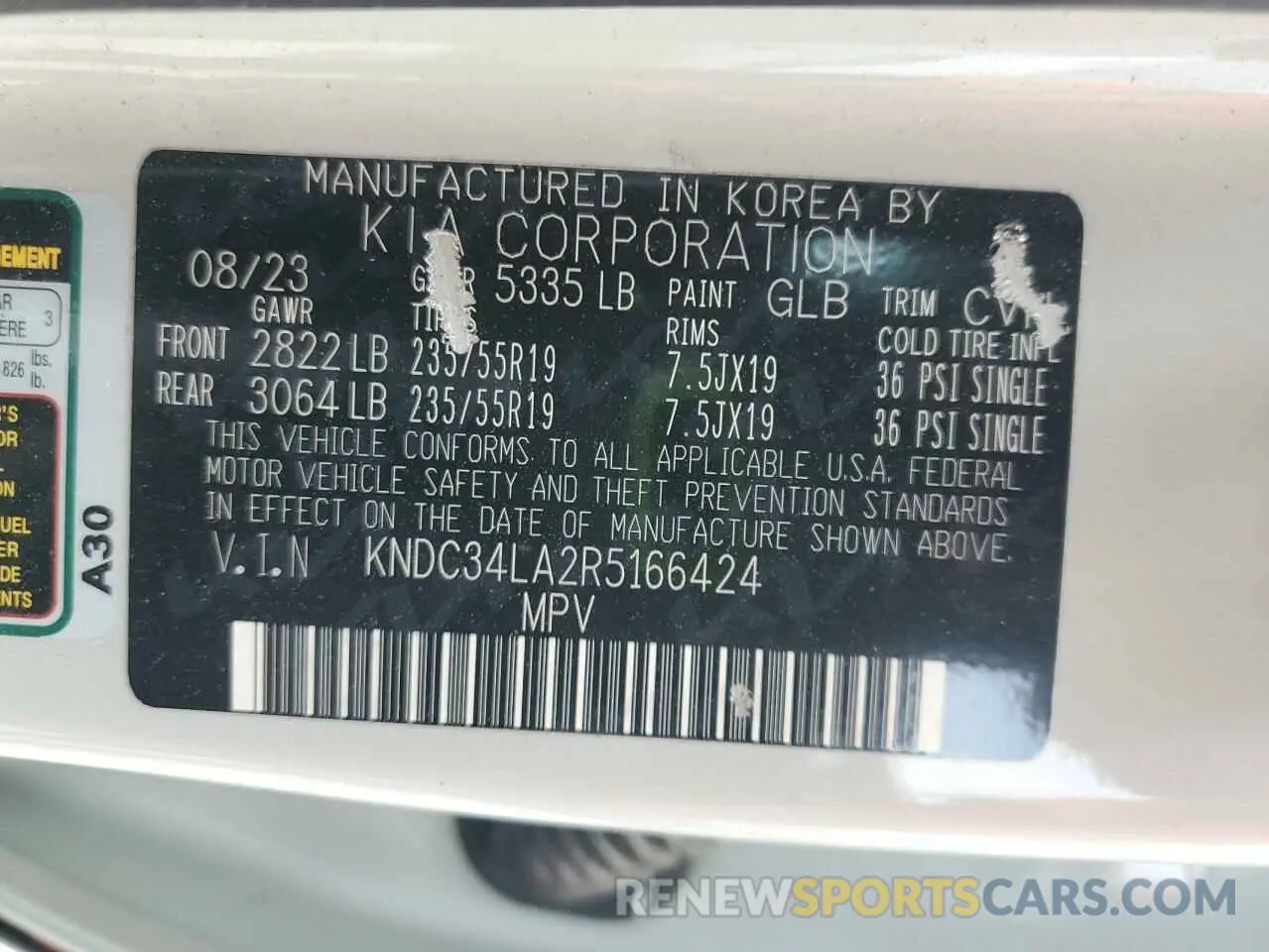 13 Photograph of a damaged car KNDC34LA2R5166424 KIA EV6 LIGHT 2024