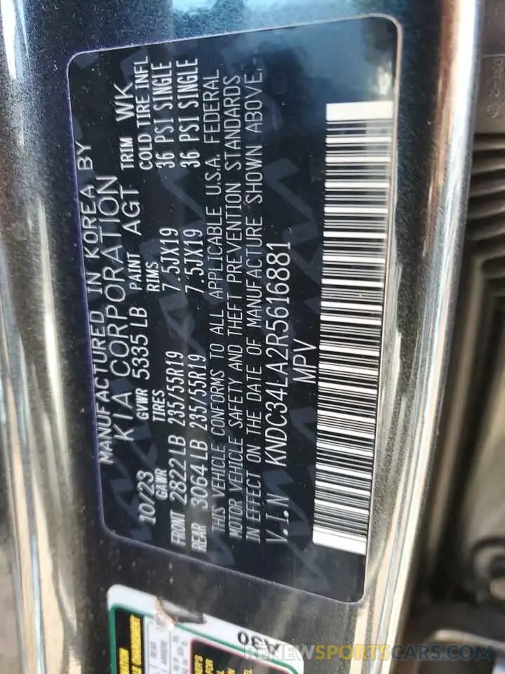 13 Photograph of a damaged car KNDC34LA2R5616881 KIA EV6 LIGHT 2024