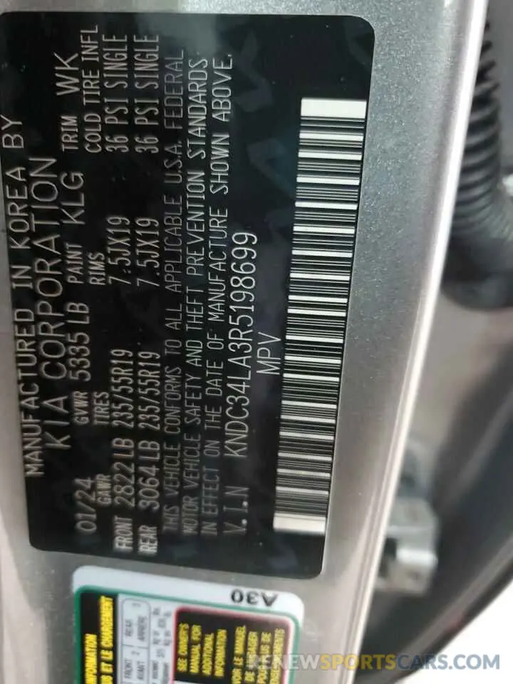 13 Photograph of a damaged car KNDC34LA3R5198699 KIA EV6 LIGHT 2024