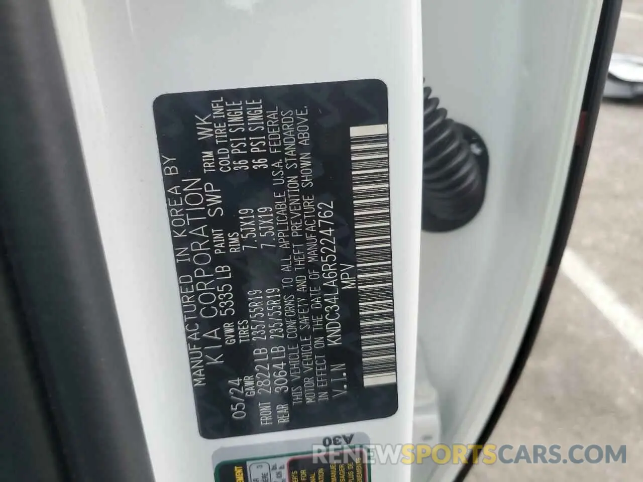 15 Photograph of a damaged car KNDC34LA6R5224762 KIA EV6 LIGHT 2024
