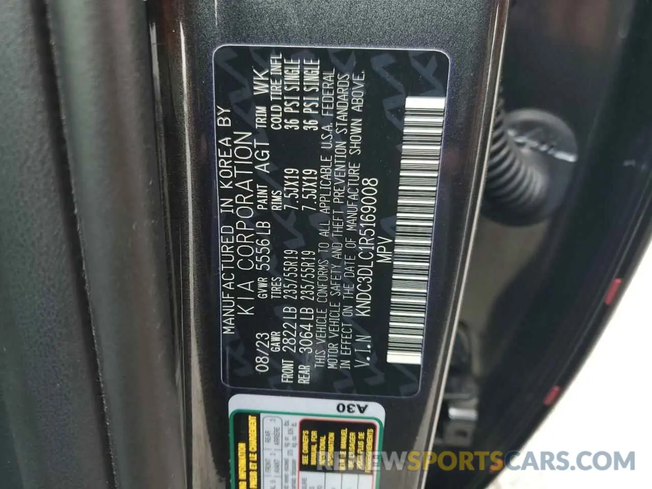 12 Photograph of a damaged car KNDC3DLC1R5169008 KIA EV6 LIGHT 2024