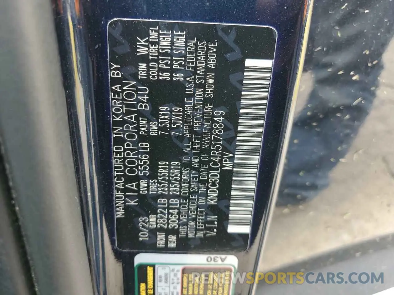 12 Photograph of a damaged car KNDC3DLC4R5178849 KIA EV6 LIGHT 2024