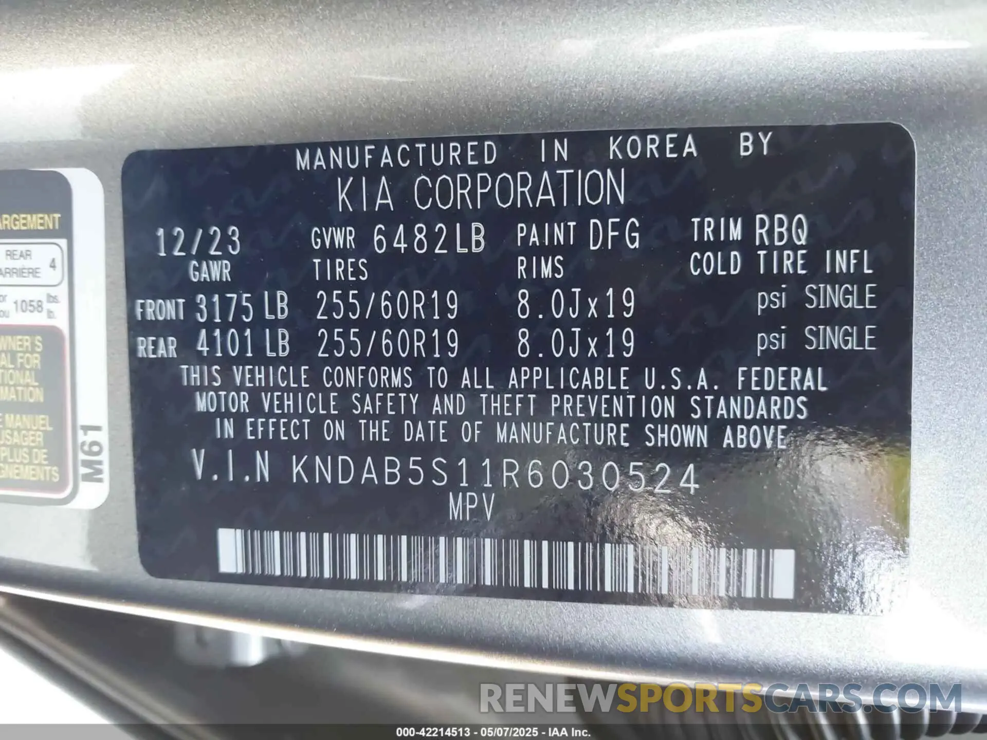 9 Photograph of a damaged car KNDAB5S11R6030524 KIA EV9 2024