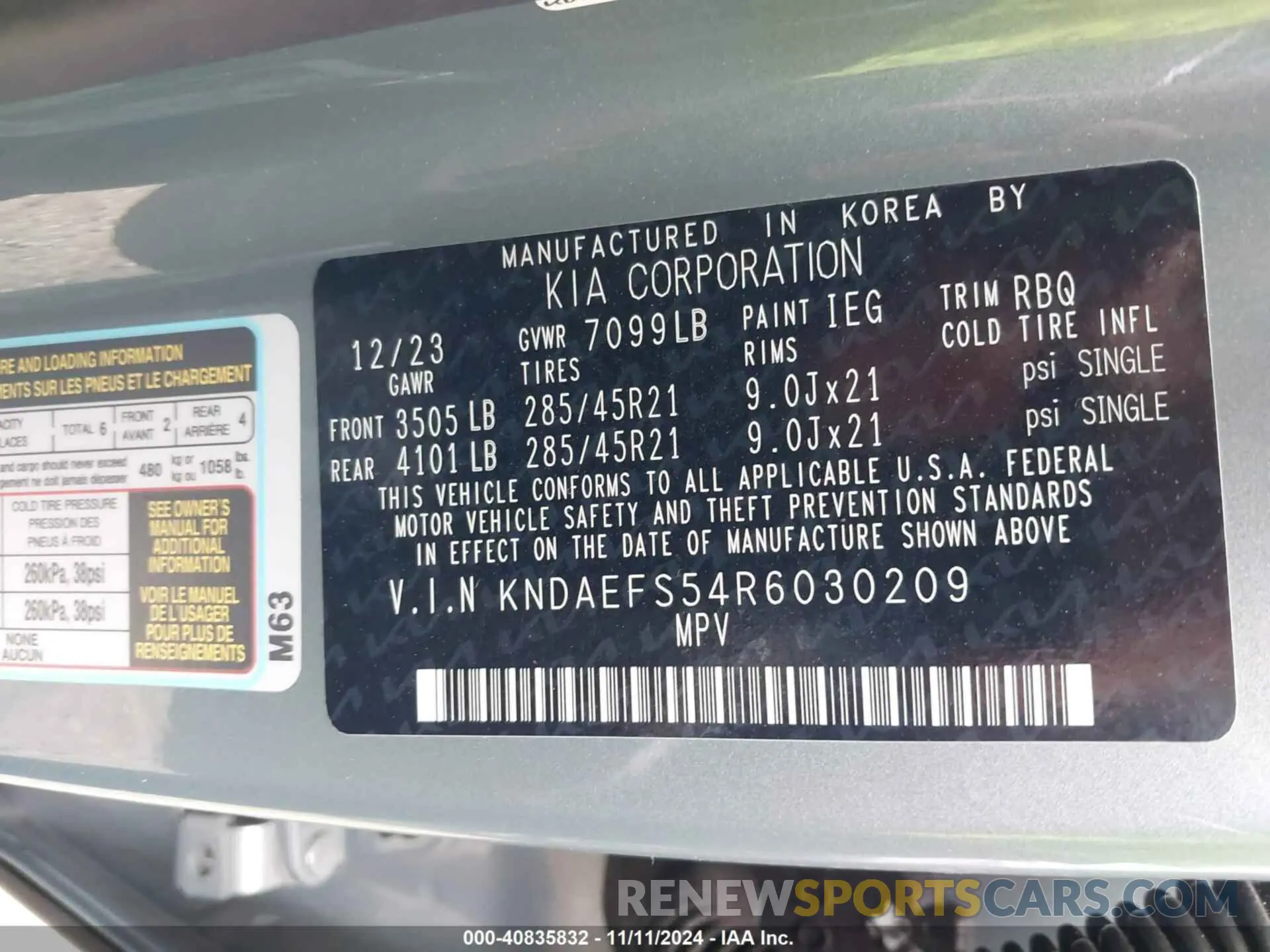 9 Photograph of a damaged car KNDAEFS54R6030209 KIA EV9 2024