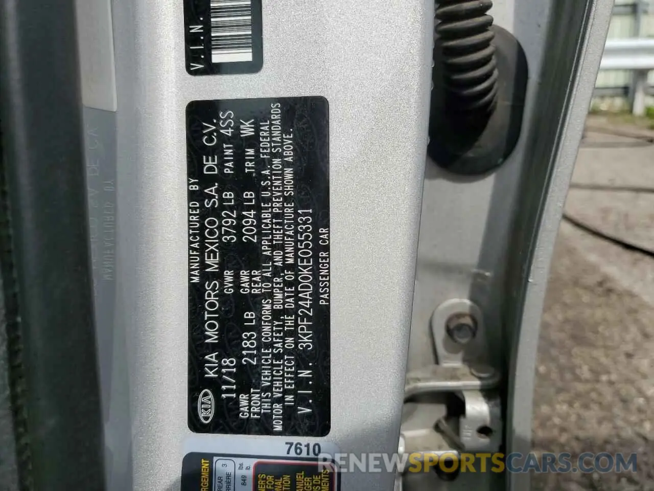 12 Photograph of a damaged car 3KPF24AD0KE055331 KIA FORTE 2019