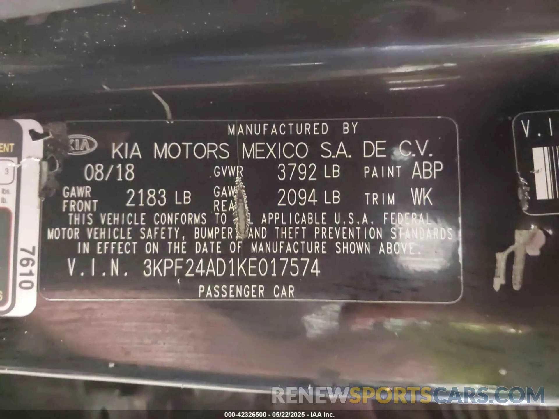 9 Photograph of a damaged car 3KPF24AD1KE017574 KIA FORTE 2019