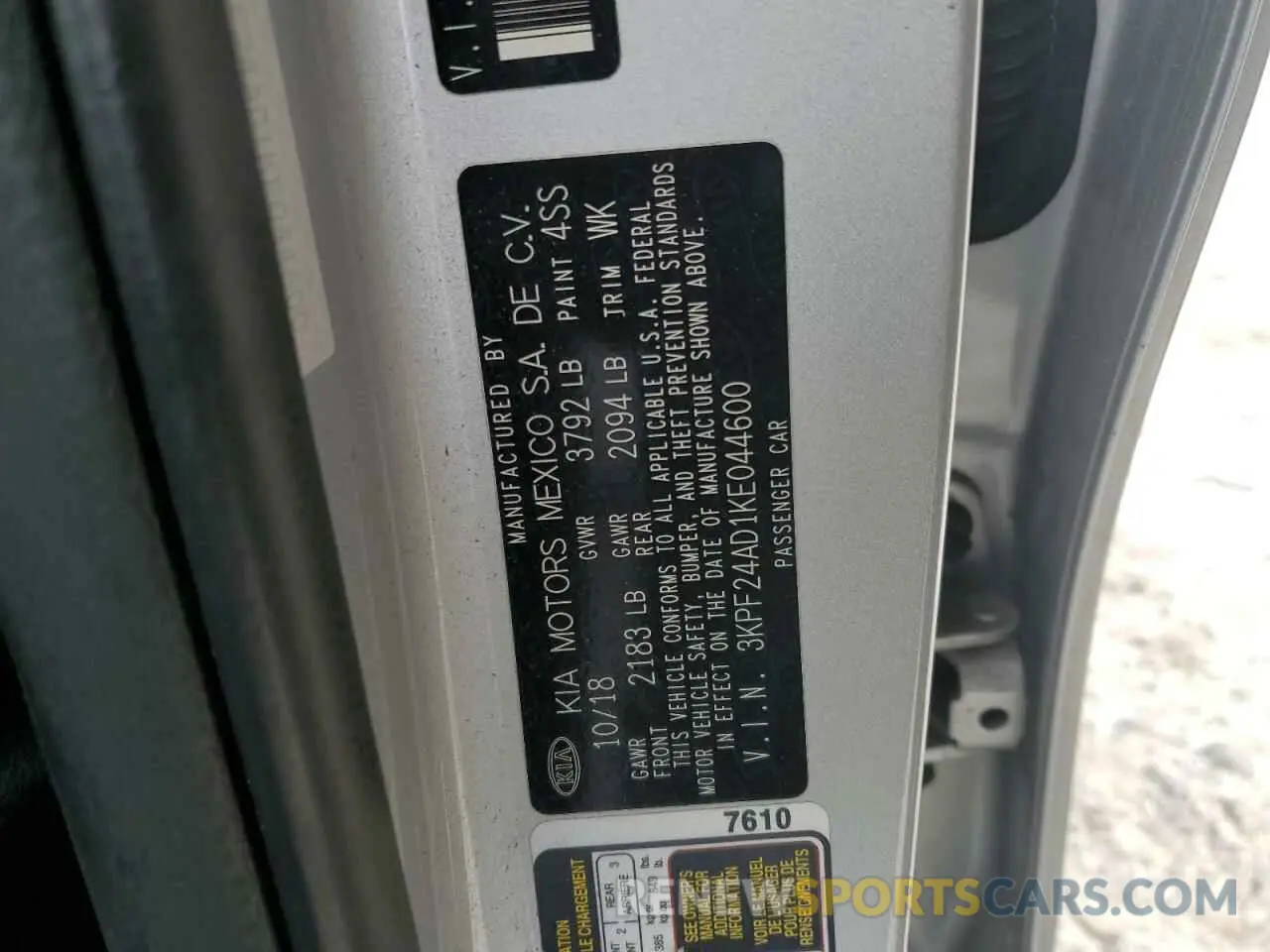 12 Photograph of a damaged car 3KPF24AD1KE044600 KIA FORTE 2019