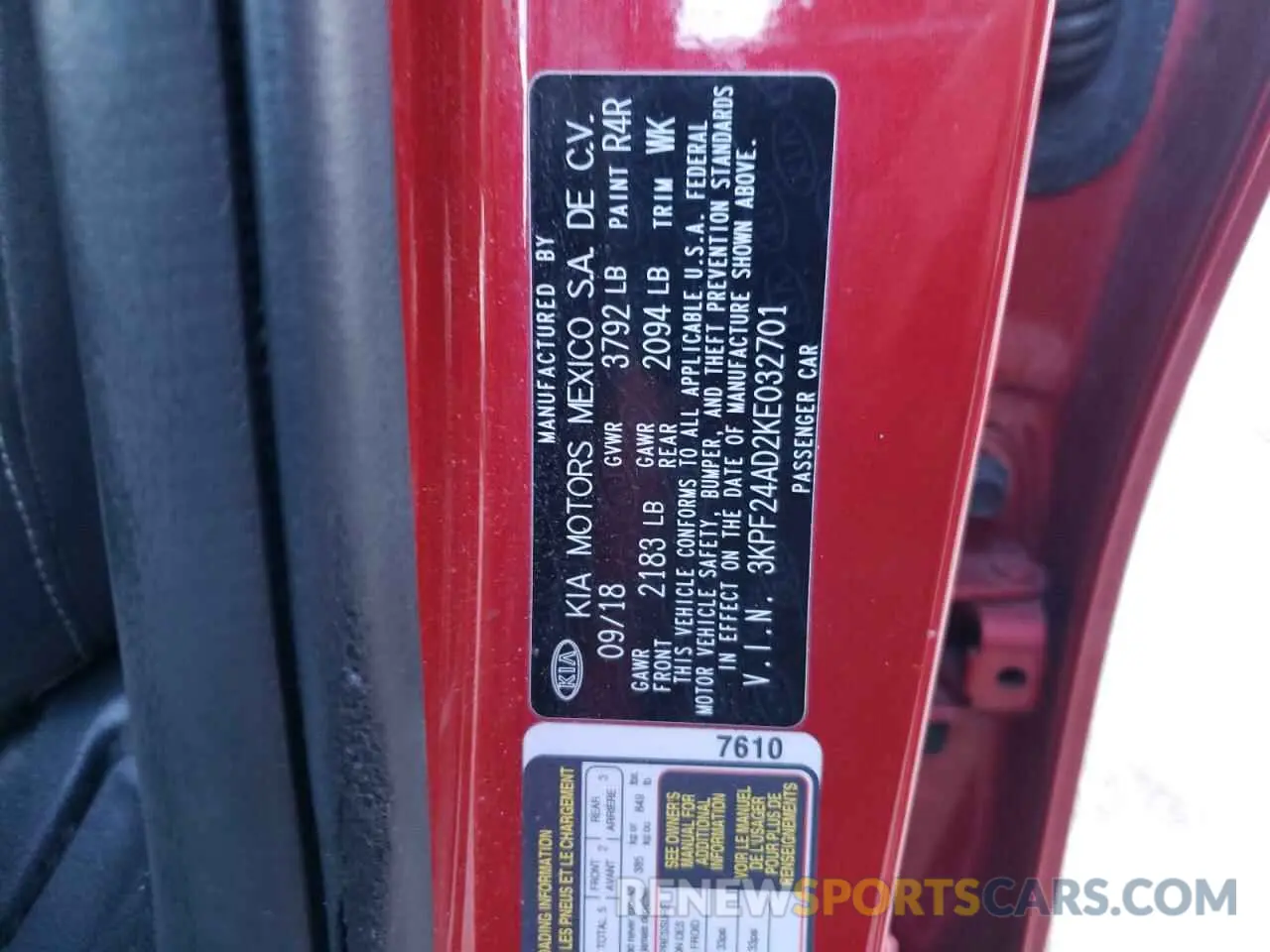 15 Photograph of a damaged car 3KPF24AD2KE032701 KIA FORTE 2019