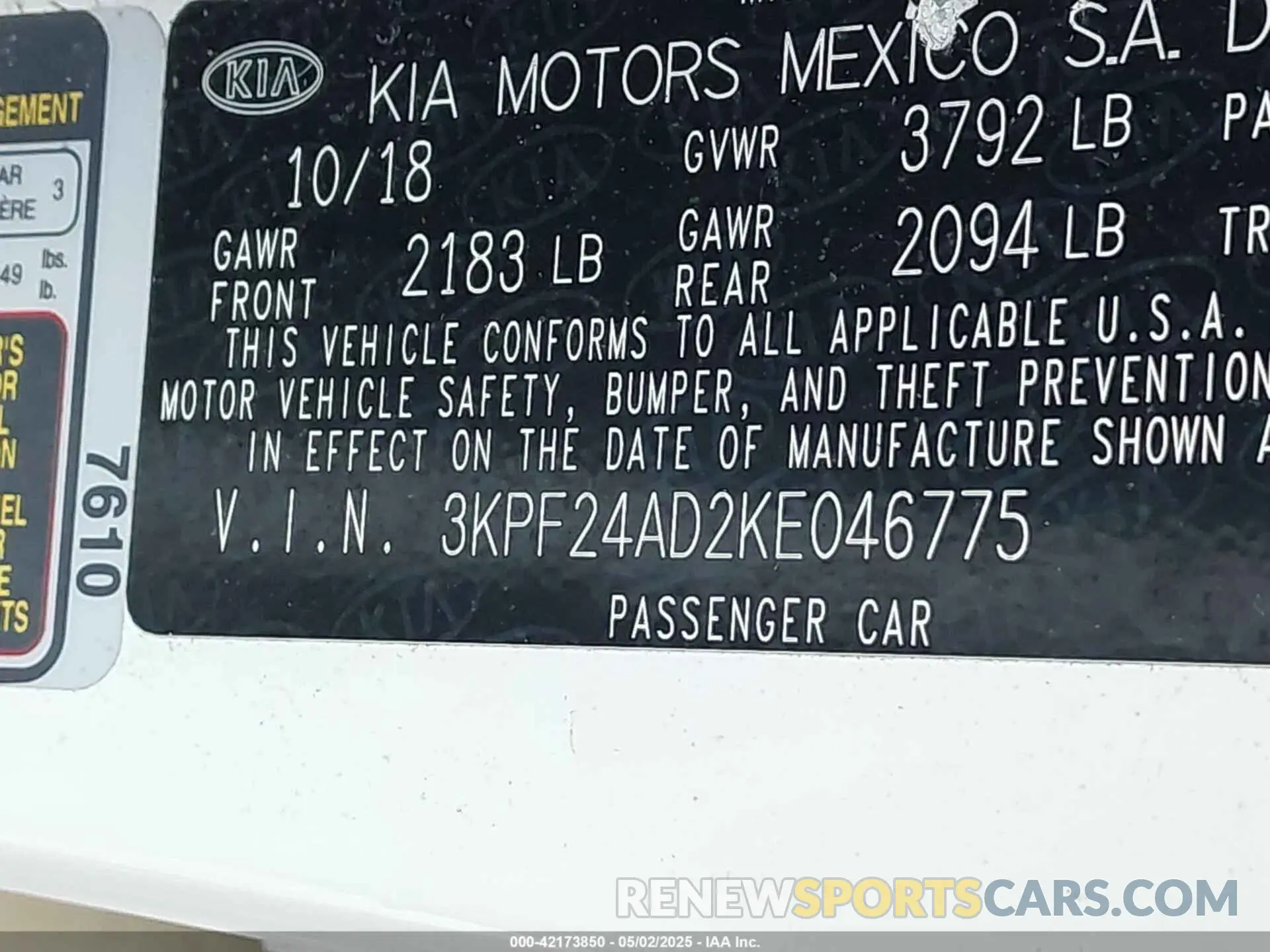 9 Photograph of a damaged car 3KPF24AD2KE046775 KIA FORTE 2019