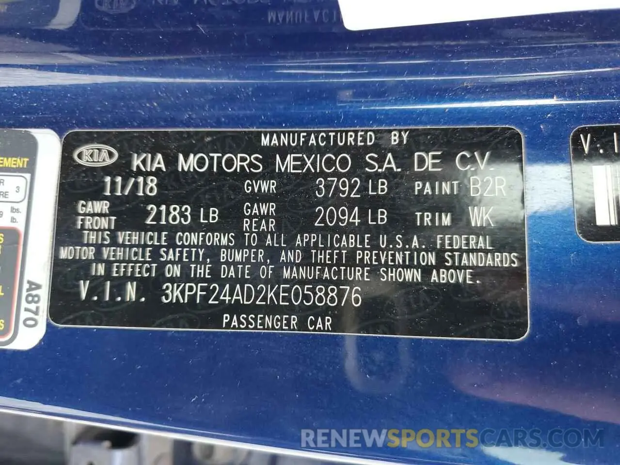 15 Photograph of a damaged car 3KPF24AD2KE058876 KIA FORTE 2019