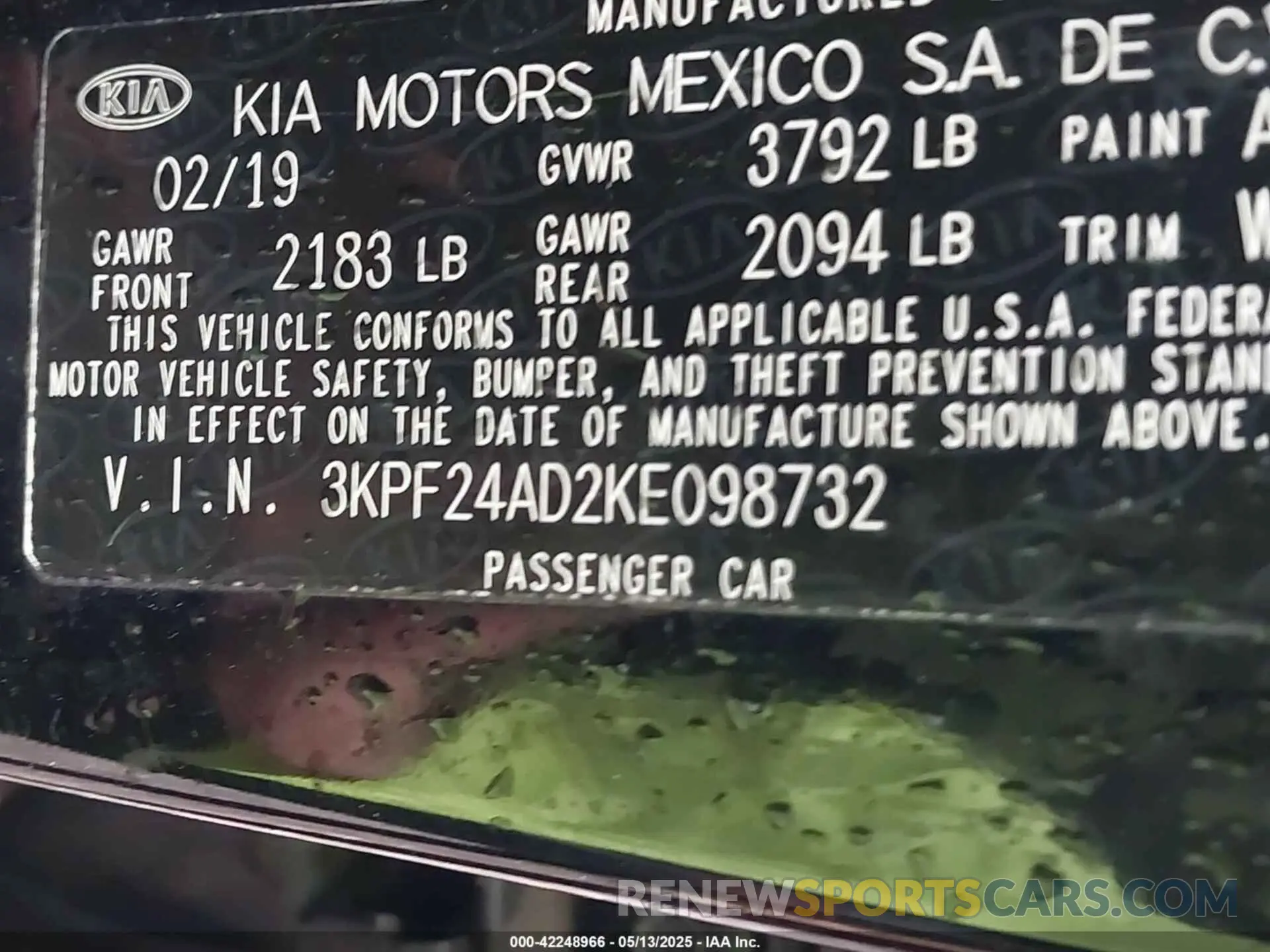 9 Photograph of a damaged car 3KPF24AD2KE098732 KIA FORTE 2019