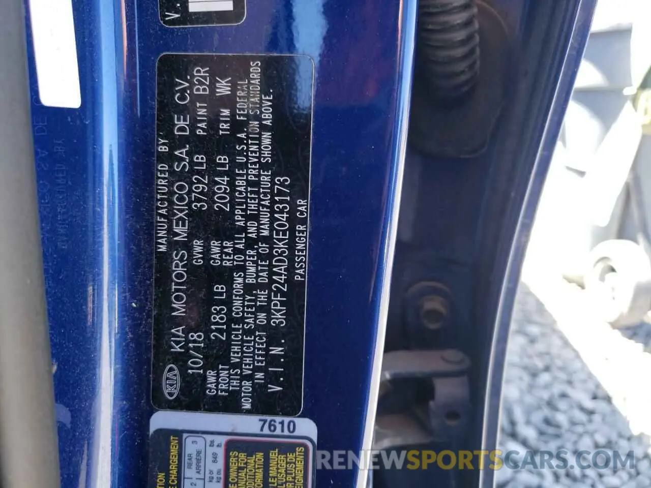 12 Photograph of a damaged car 3KPF24AD3KE043173 KIA FORTE 2019
