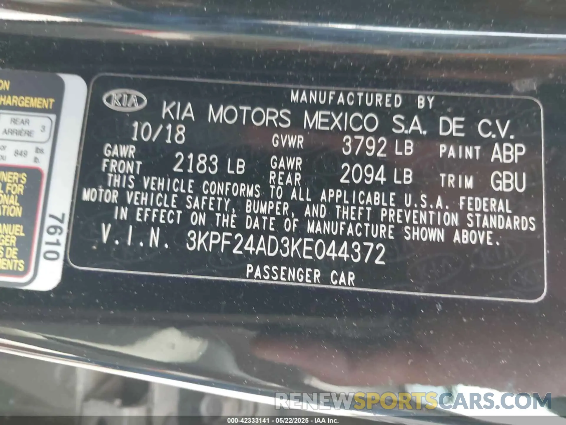 9 Photograph of a damaged car 3KPF24AD3KE044372 KIA FORTE 2019