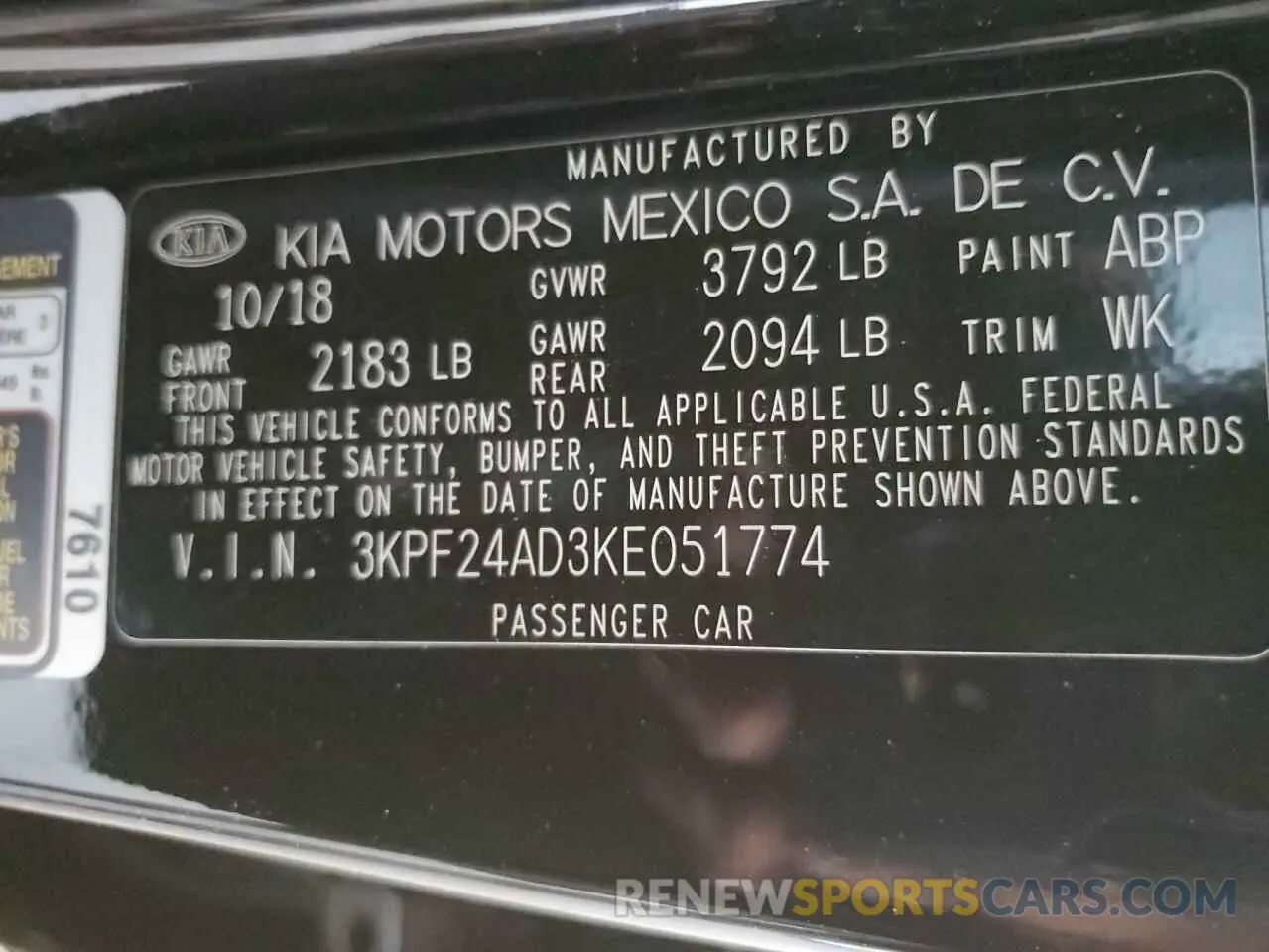 12 Photograph of a damaged car 3KPF24AD3KE051774 KIA FORTE 2019