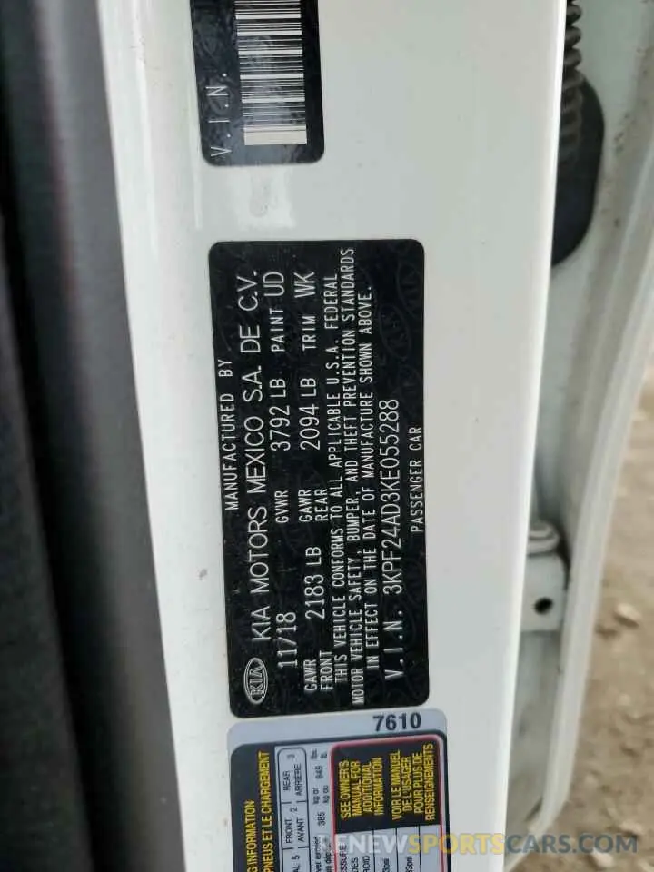 12 Photograph of a damaged car 3KPF24AD3KE055288 KIA FORTE 2019