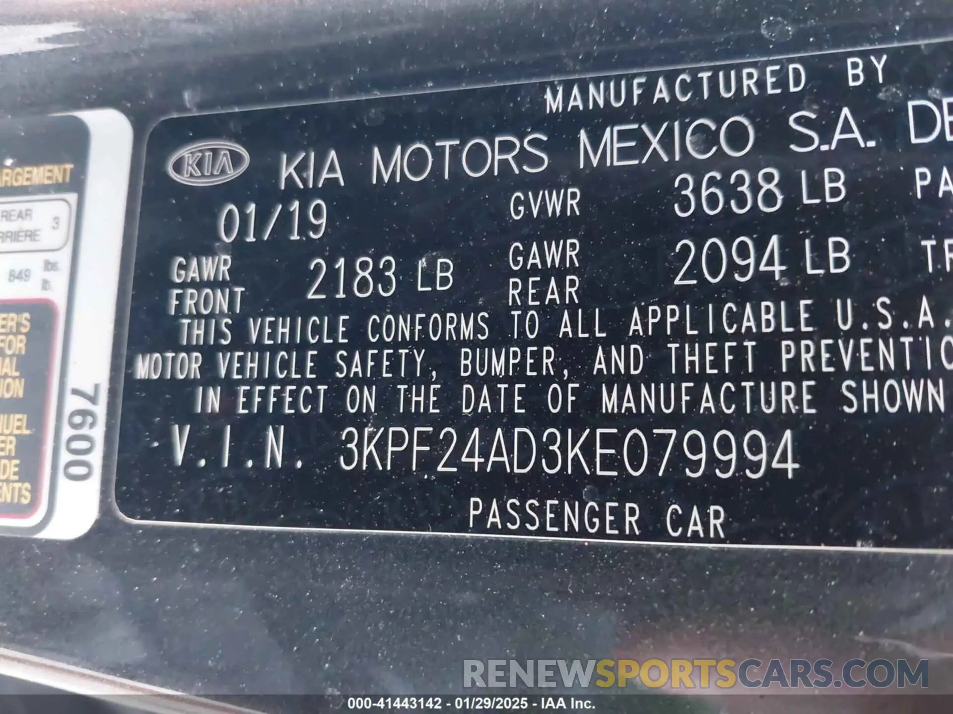 9 Photograph of a damaged car 3KPF24AD3KE079994 KIA FORTE 2019