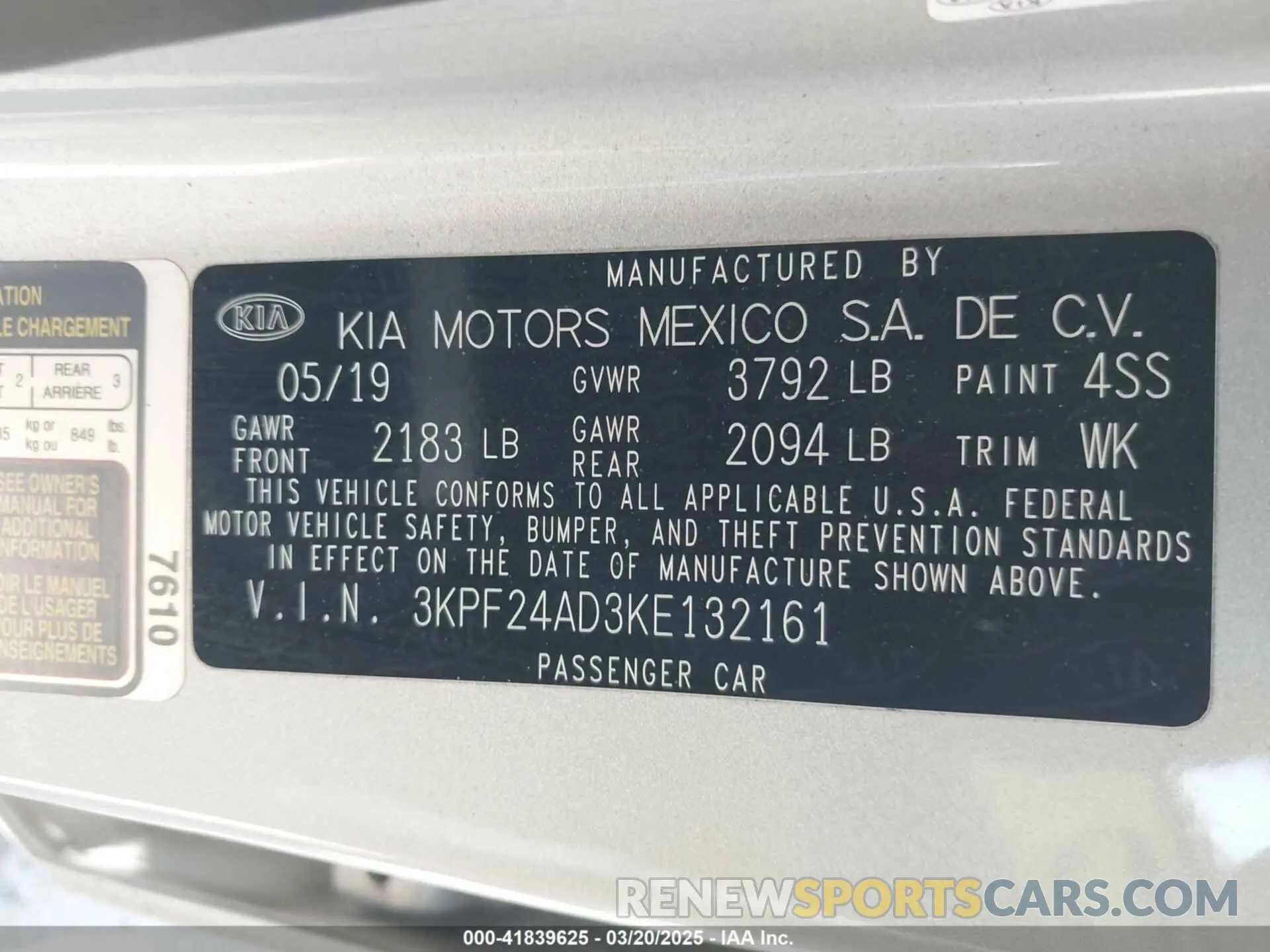 9 Photograph of a damaged car 3KPF24AD3KE132161 KIA FORTE 2019