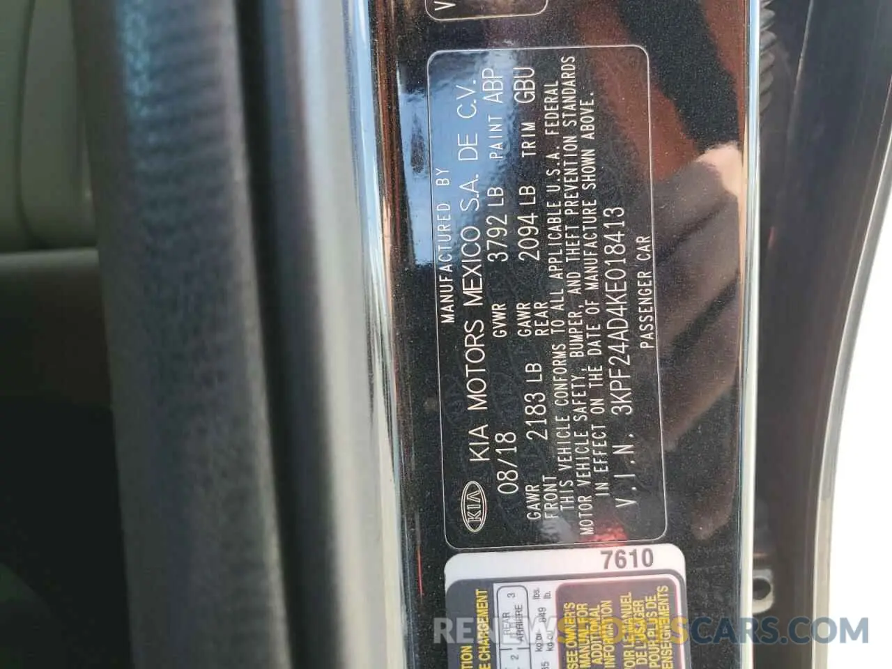12 Photograph of a damaged car 3KPF24AD4KE018413 KIA FORTE 2019