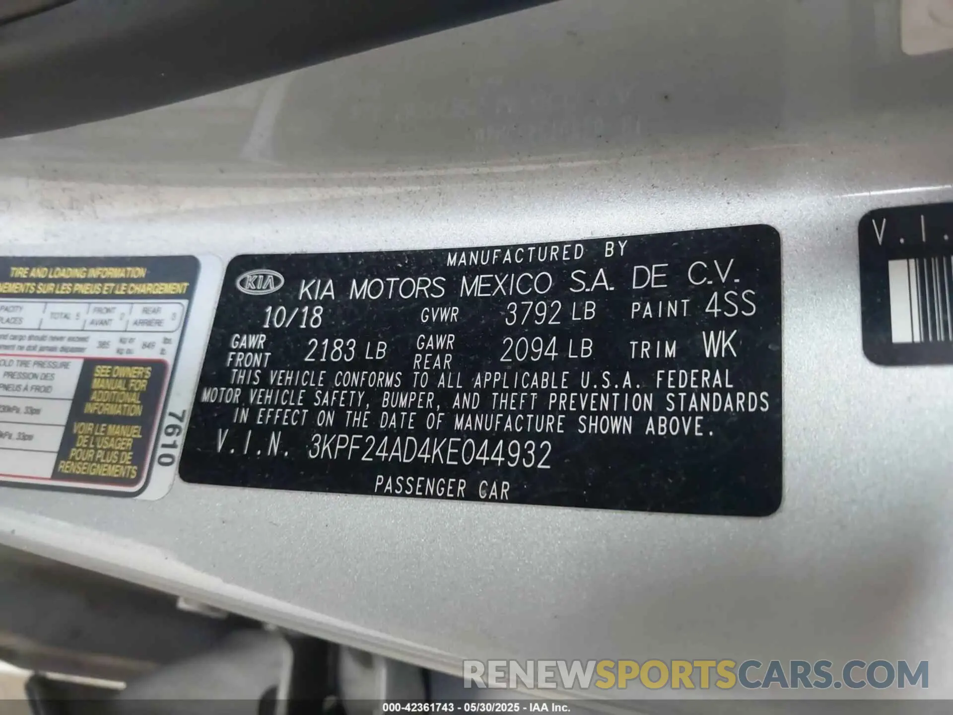 9 Photograph of a damaged car 3KPF24AD4KE044932 KIA FORTE 2019