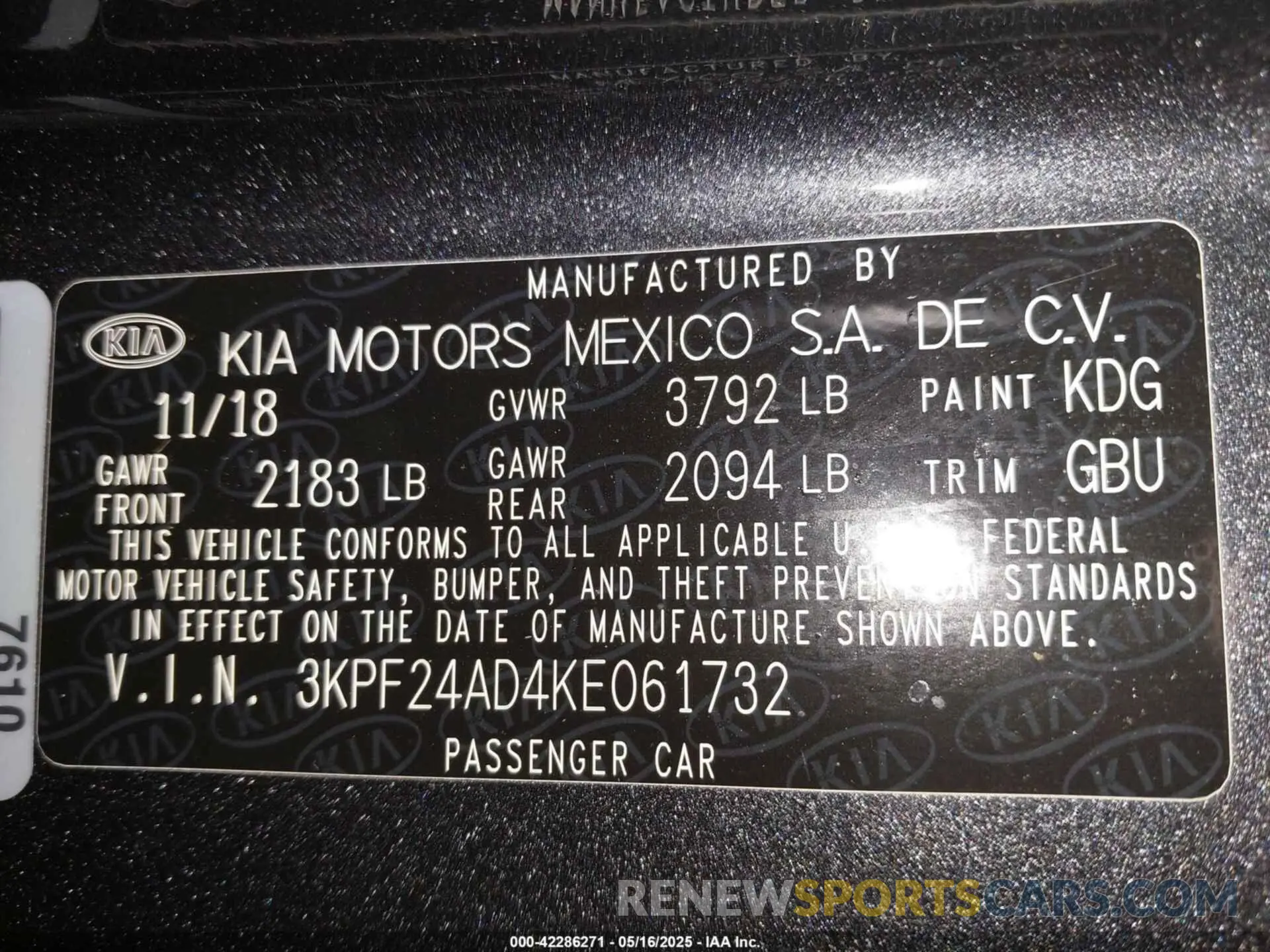 9 Photograph of a damaged car 3KPF24AD4KE061732 KIA FORTE 2019