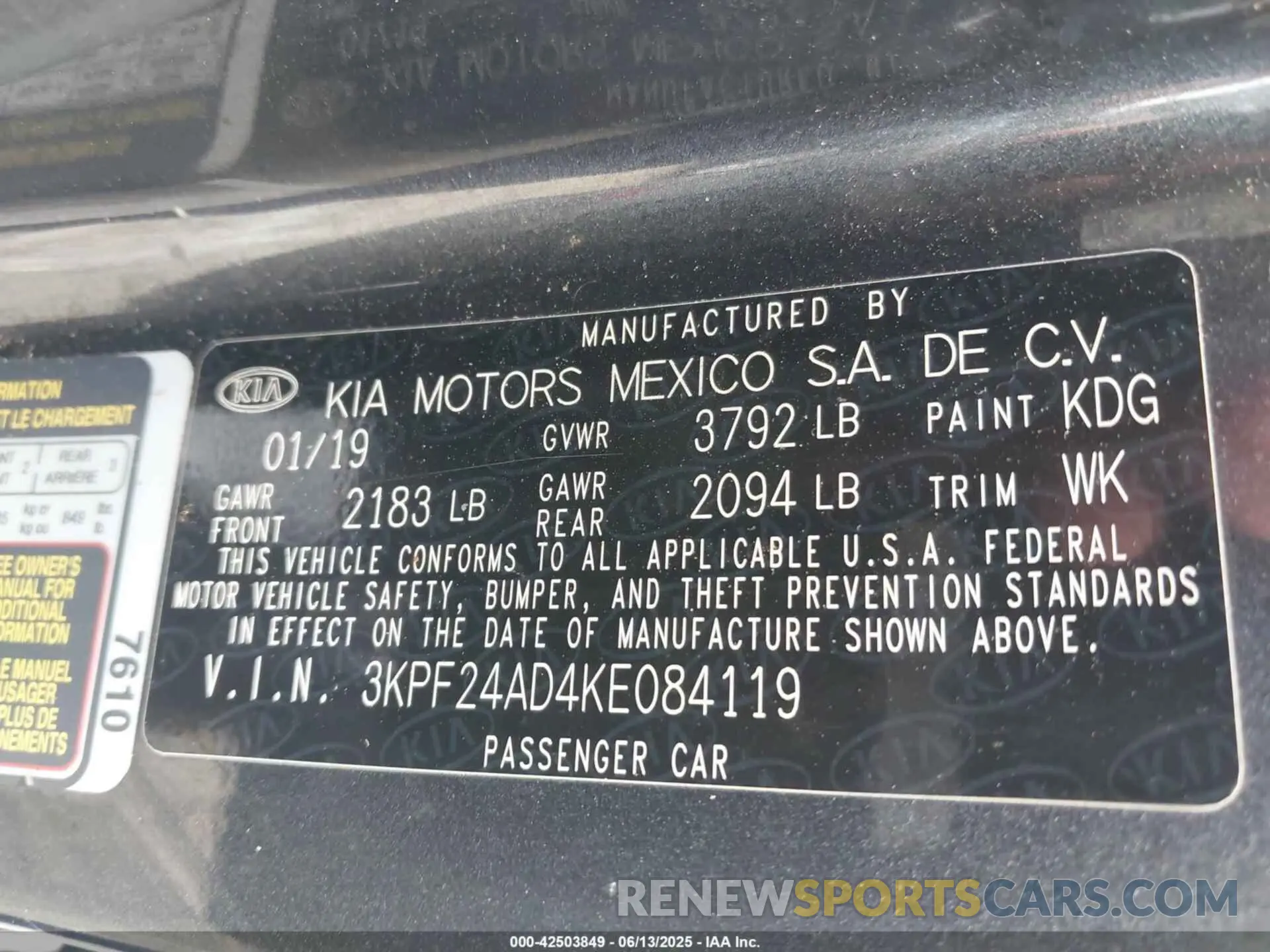 9 Photograph of a damaged car 3KPF24AD4KE084119 KIA FORTE 2019