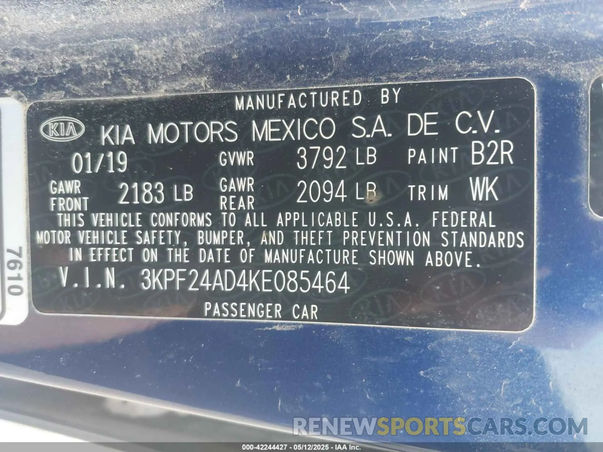 9 Photograph of a damaged car 3KPF24AD4KE085464 KIA FORTE 2019