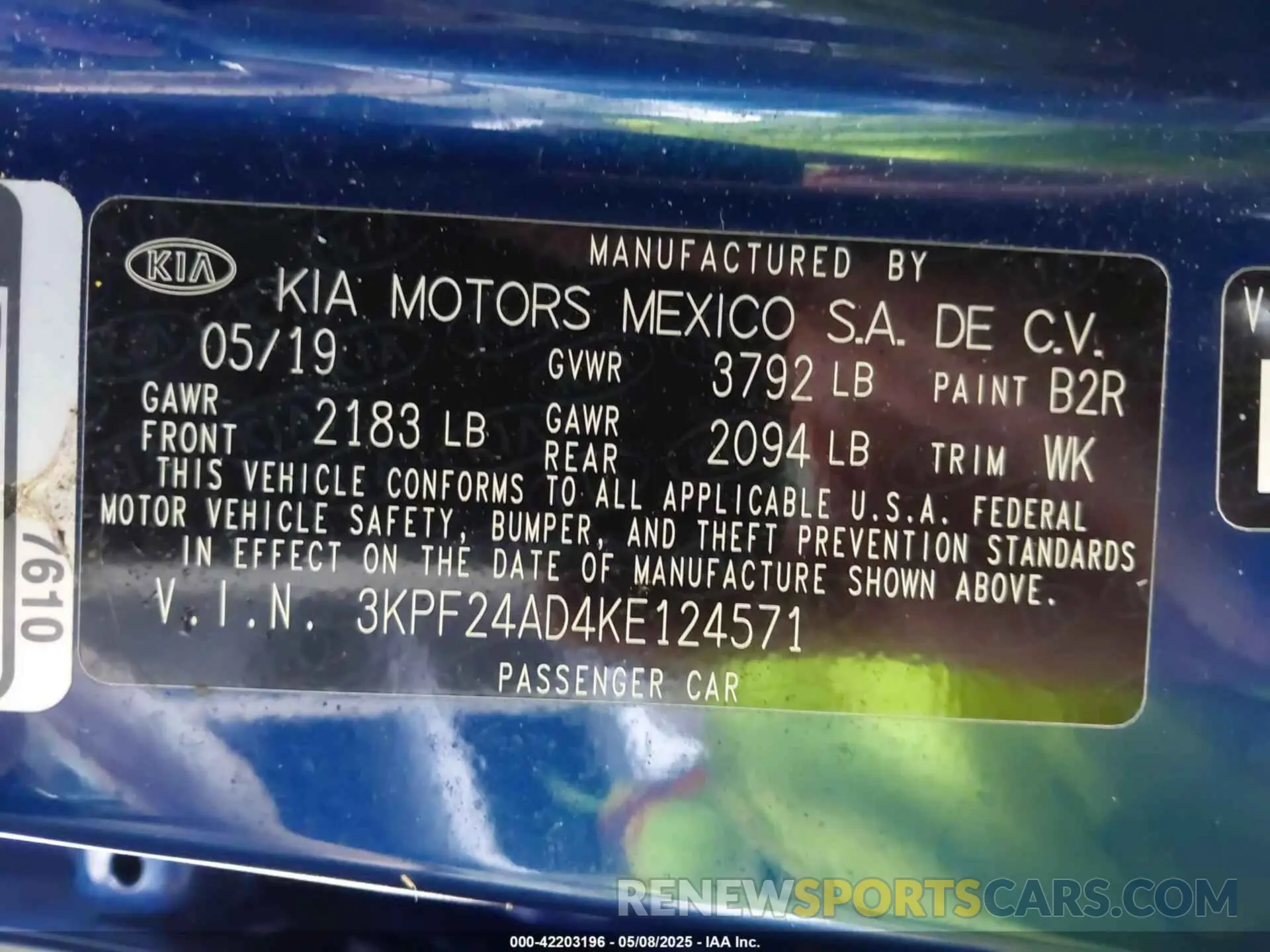 9 Photograph of a damaged car 3KPF24AD4KE124571 KIA FORTE 2019