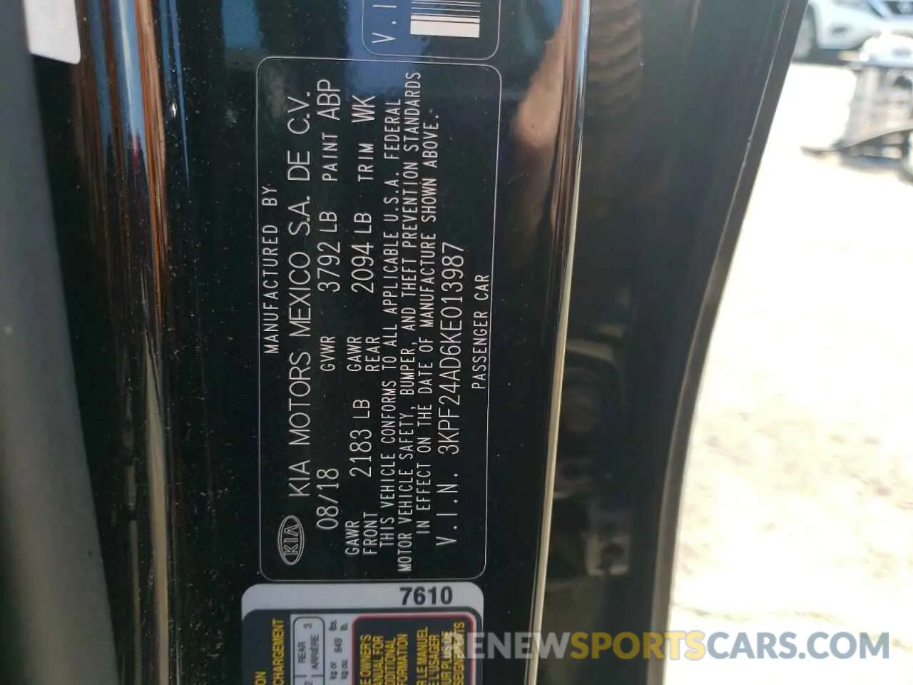 13 Photograph of a damaged car 3KPF24AD6KE013987 KIA FORTE 2019