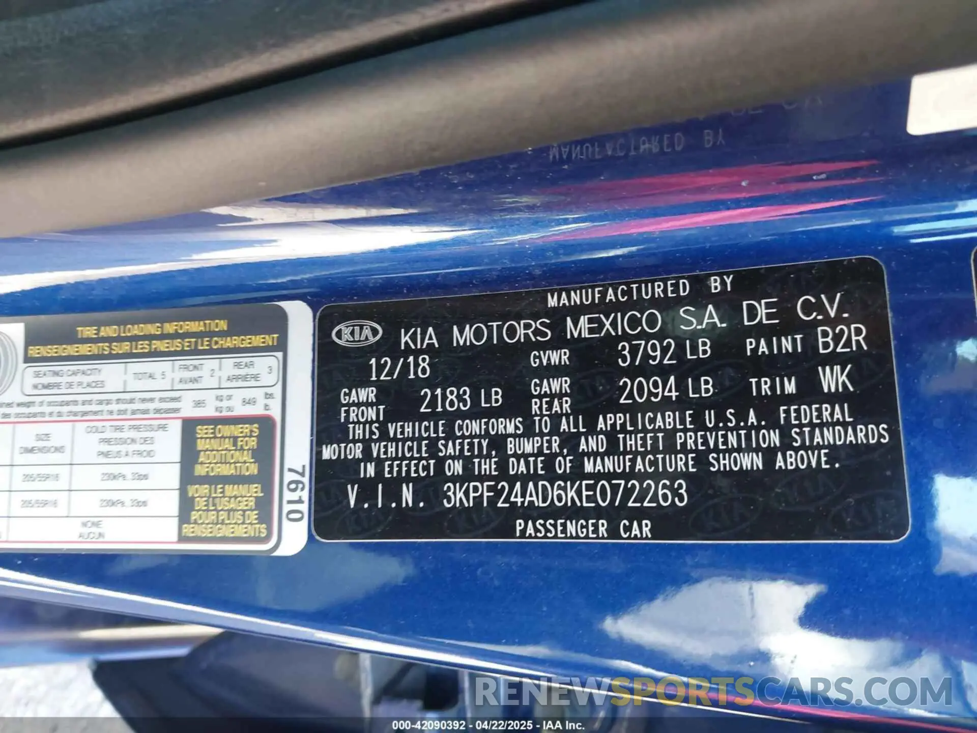 9 Photograph of a damaged car 3KPF24AD6KE072263 KIA FORTE 2019
