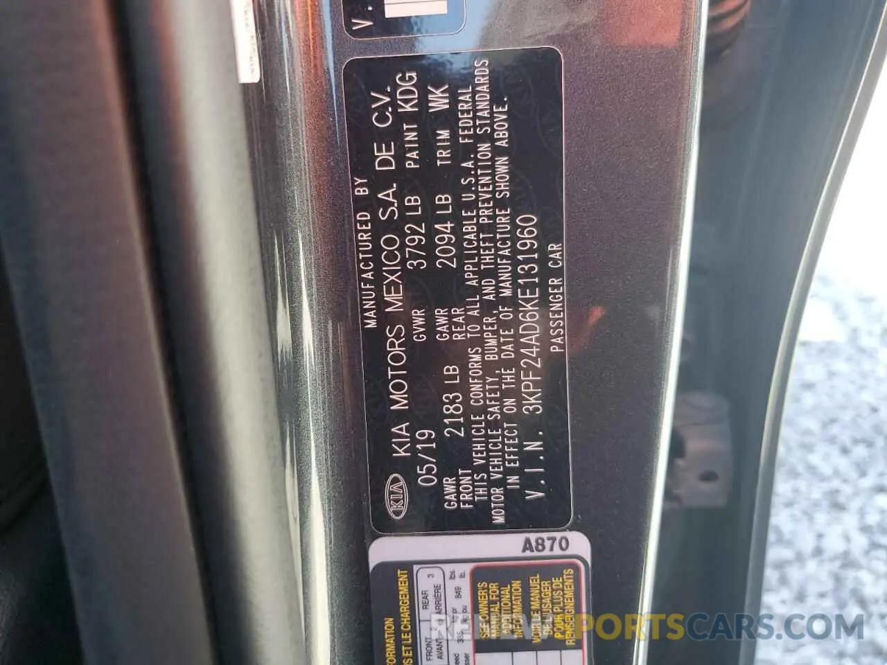 12 Photograph of a damaged car 3KPF24AD6KE131960 KIA FORTE 2019