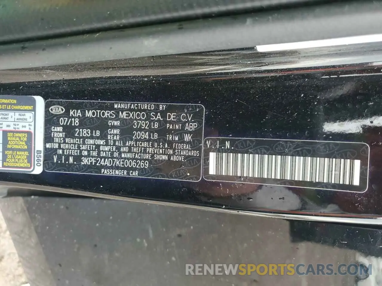 15 Photograph of a damaged car 3KPF24AD7KE006269 KIA FORTE 2019