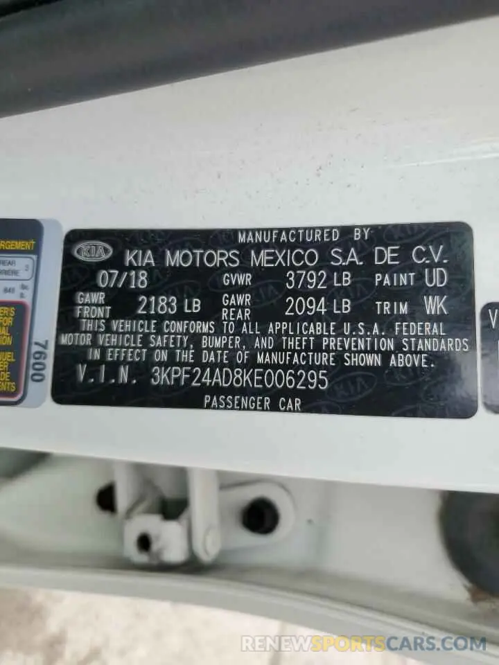 12 Photograph of a damaged car 3KPF24AD8KE006295 KIA FORTE 2019