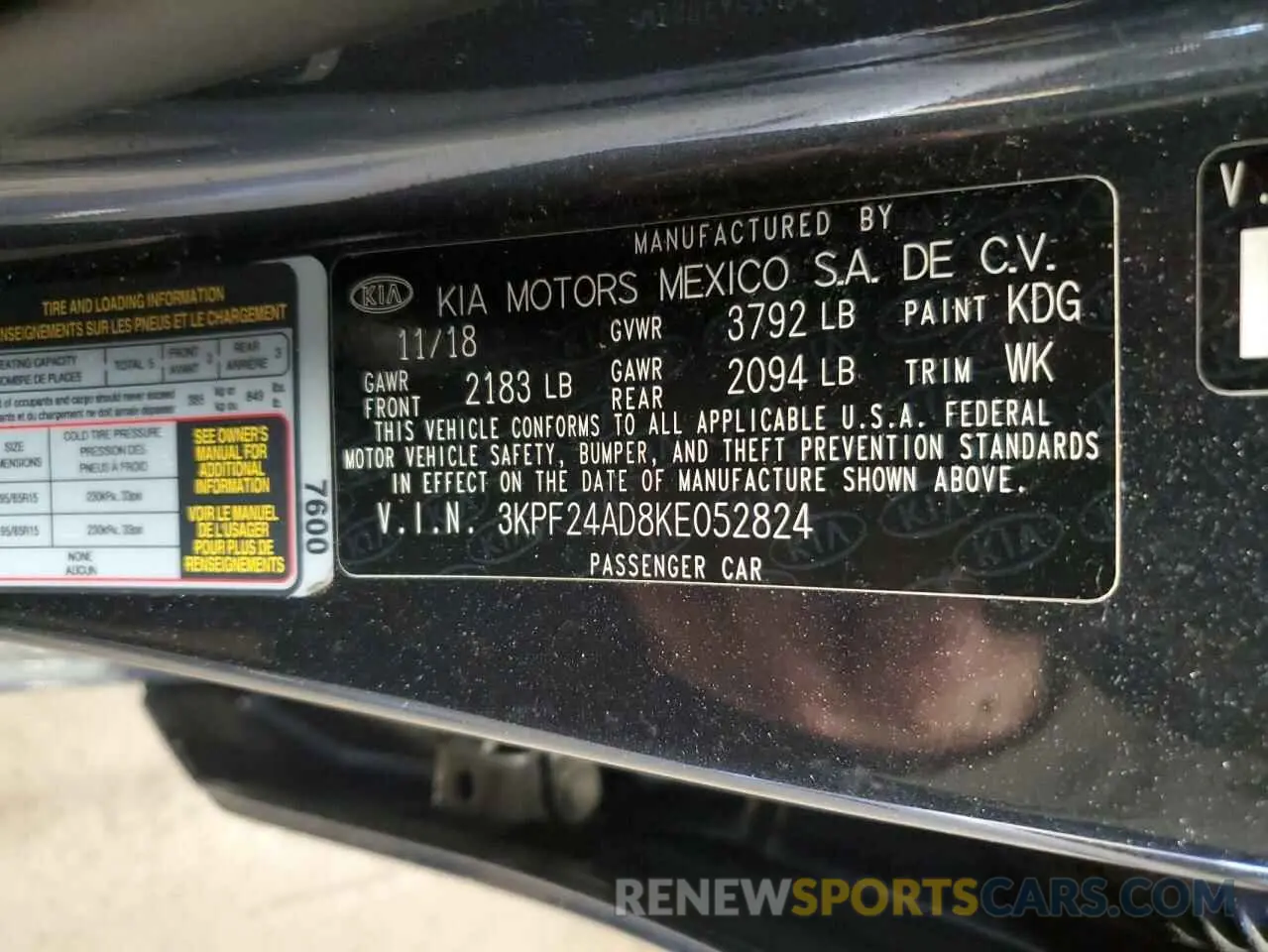 12 Photograph of a damaged car 3KPF24AD8KE052824 KIA FORTE 2019
